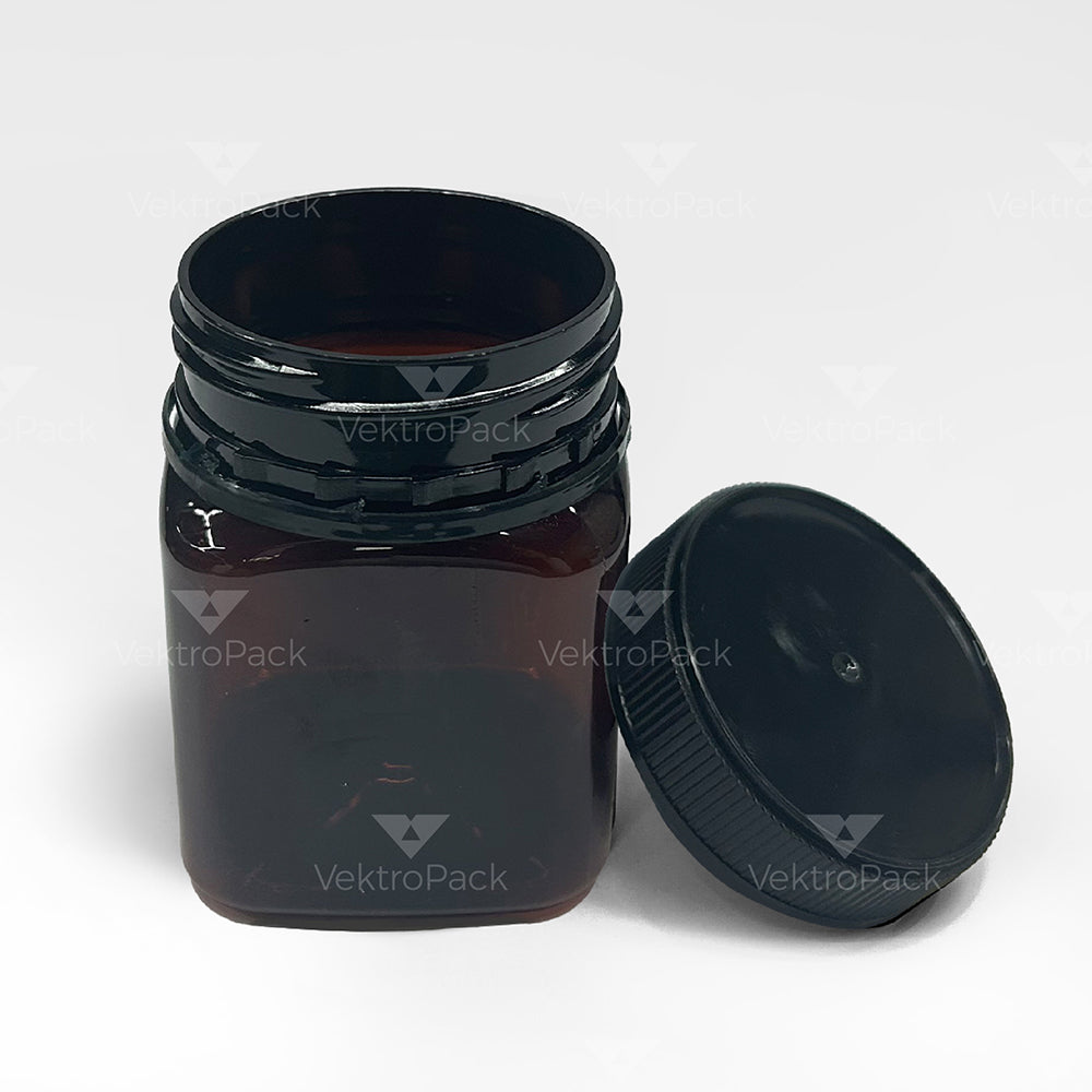250g Amber Square RPET Jar (S)