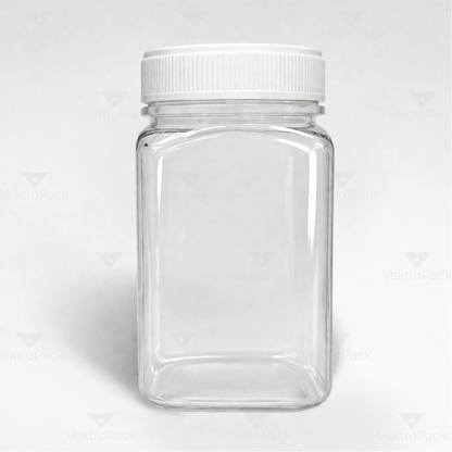 500g  Clear Square RPET Jar (M)