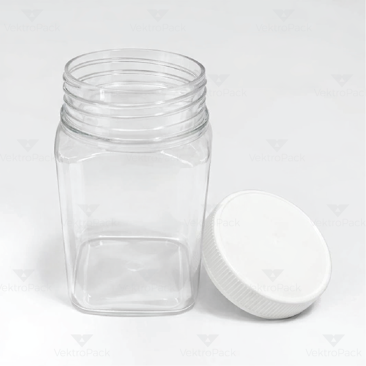 500g  Clear Square RPET Jar (M)