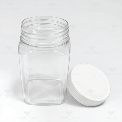 500g  Clear Square RPET Jar (M)